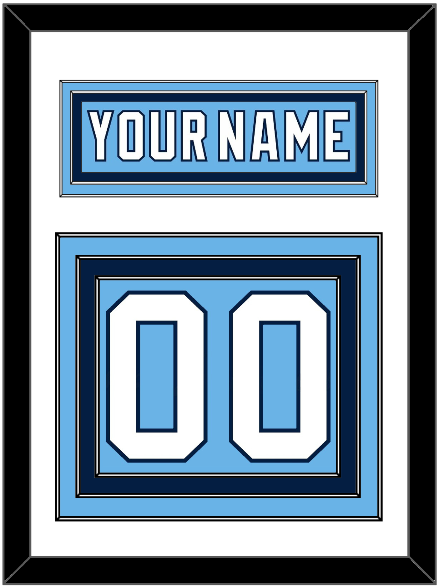 Pittsburgh Nameplate & Number (Back) - 2008 Winter Classic Powder Blue - Premier Tier 1