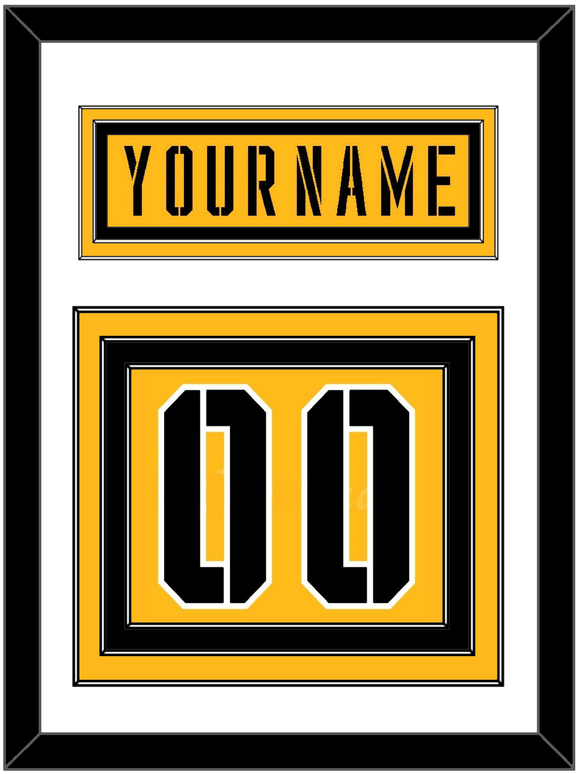 Pittsburgh Nameplate & Number (Back) - 2017 Stadium Series Gold - Triple Mat 1