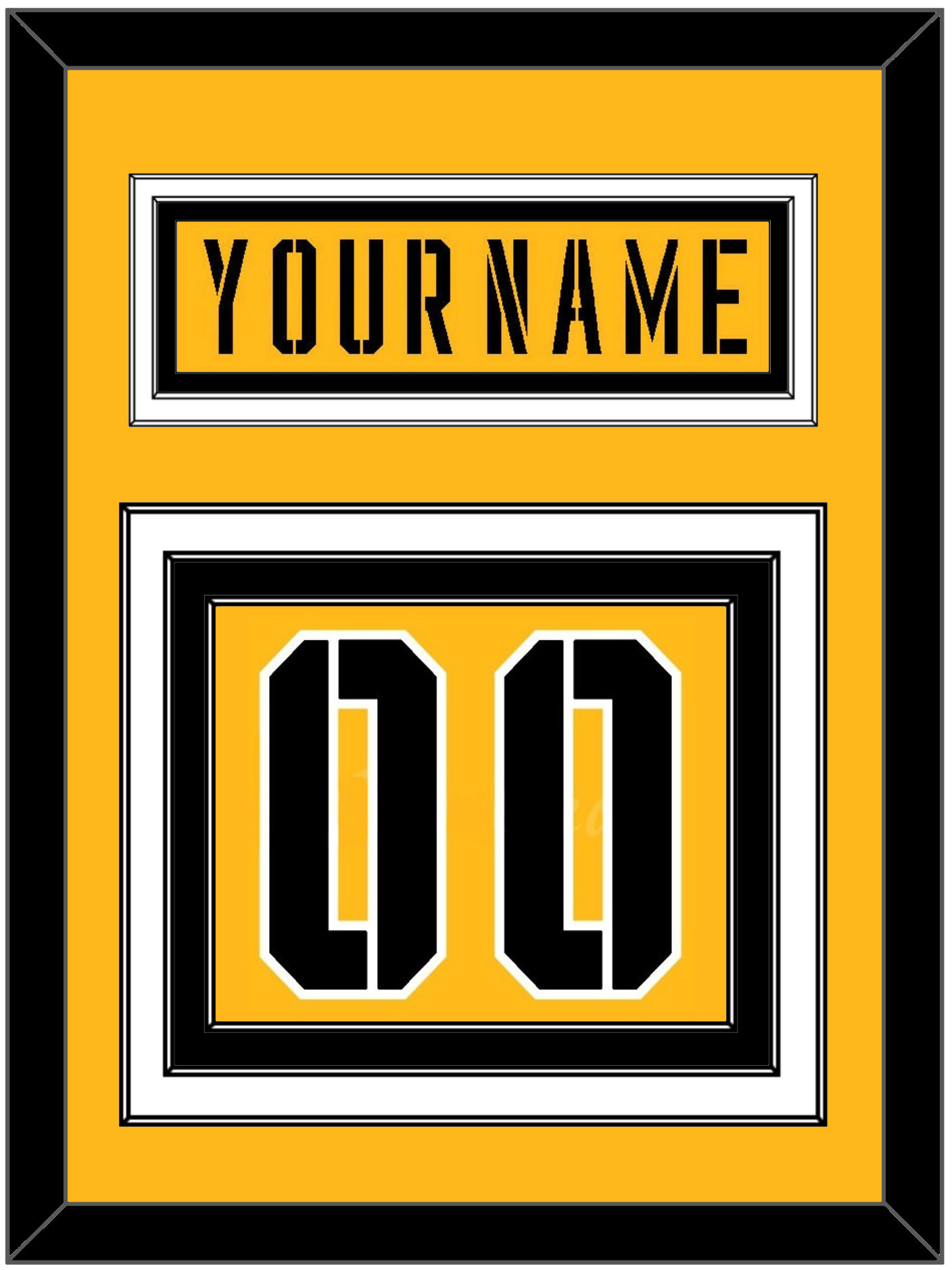 Pittsburgh Nameplate & Number (Back) - 2017 Stadium Series Gold - Premier Tier 2