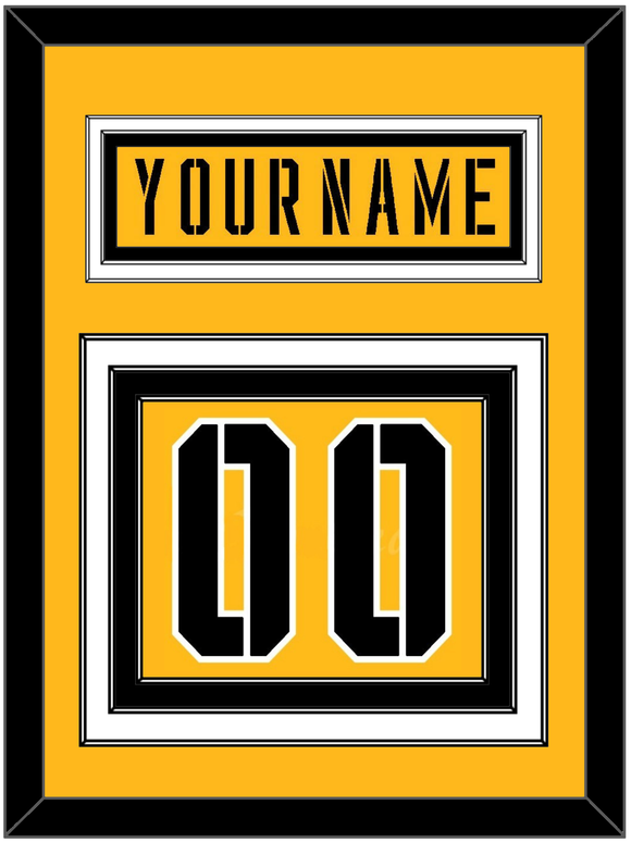 Pittsburgh Nameplate & Number (Back) - 2017 Stadium Series Gold - Triple Mat 2