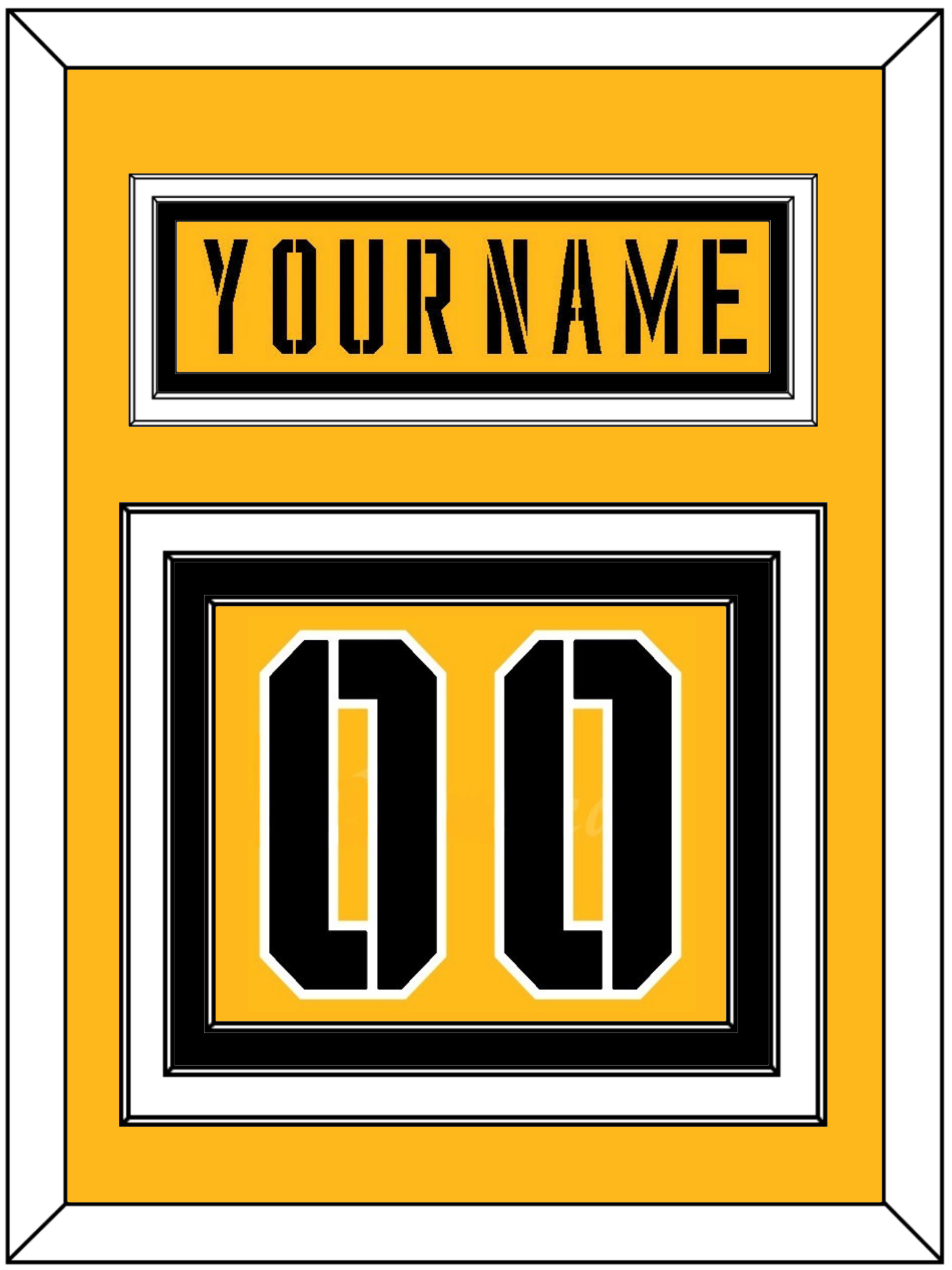 Pittsburgh Nameplate & Number (Back) - 2017 Stadium Series Gold - Premier Tier 2