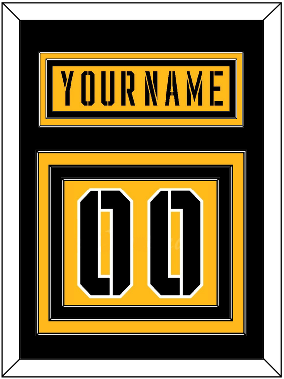 Pittsburgh Nameplate & Number (Back) - 2017 Stadium Series Gold - Triple Mat 3