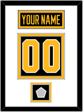Pittsburgh Nameplate, Number (Back) & Stanley Cup Champions Patch - Home Black - Double Mat 1