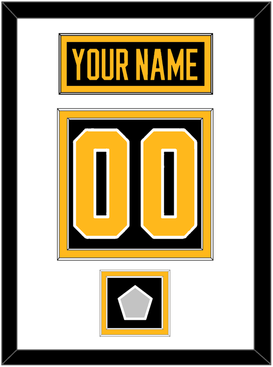 Pittsburgh Nameplate, Number (Back) & Stanley Cup Finals Patch - Home Black - Signature Tier 1