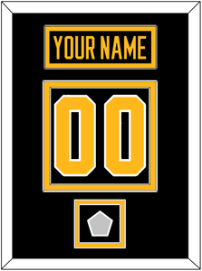 Pittsburgh Nameplate, Number (Back) & Stanley Cup Finals Patch - Road Black (1988-1992) - Double Mat 2