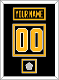 Pittsburgh Nameplate, Number (Back) & Stanley Cup Finals Patch - Road Black (1988-1992) - Double Mat 2