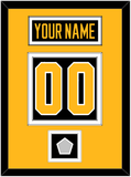 Pittsburgh Nameplate, Number (Back) & Stanley Cup Champions Patch - Home Black - Double Mat 3