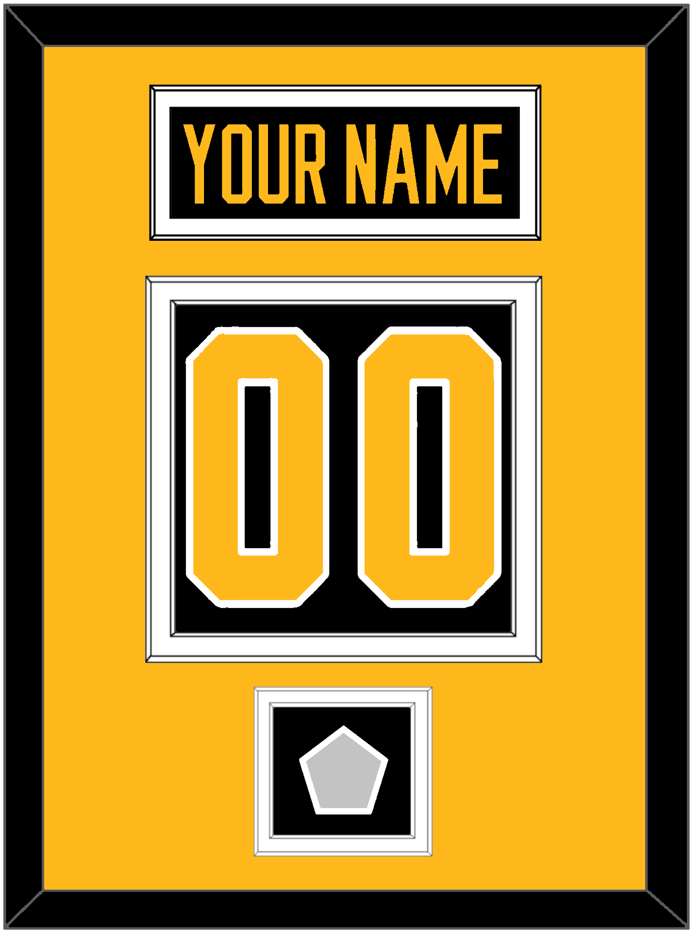 Pittsburgh Nameplate, Number (Back) & Stanley Cup Finals Patch - Road Black (1988-1992) - Signature Tier 3