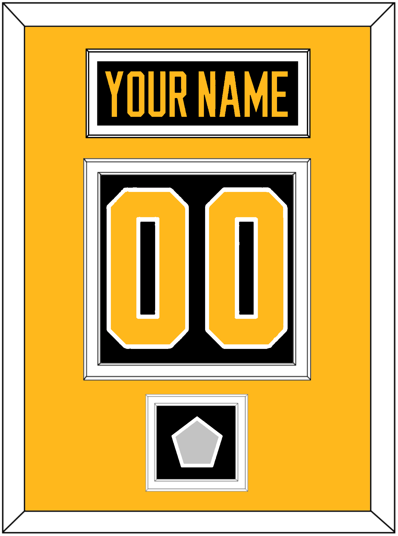 Pittsburgh Nameplate, Number (Back) & Stanley Cup Champions Patch - Road Black (1988-1992) - Signature Tier 3