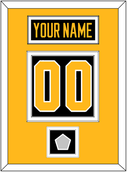 Pittsburgh Nameplate, Number (Back) & Stanley Cup Champions Patch - Road Black (1988-1992) - Signature Tier 3