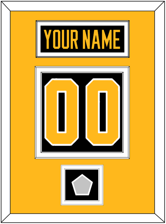 Pittsburgh Nameplate, Number (Back) & Stanley Cup Champions Patch - Road Black (1988-1992) - Signature Tier 3