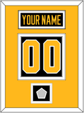 Pittsburgh Nameplate, Number (Back) & Stanley Cup Finals Patch - Road Black (1988-1992) - Double Mat 3