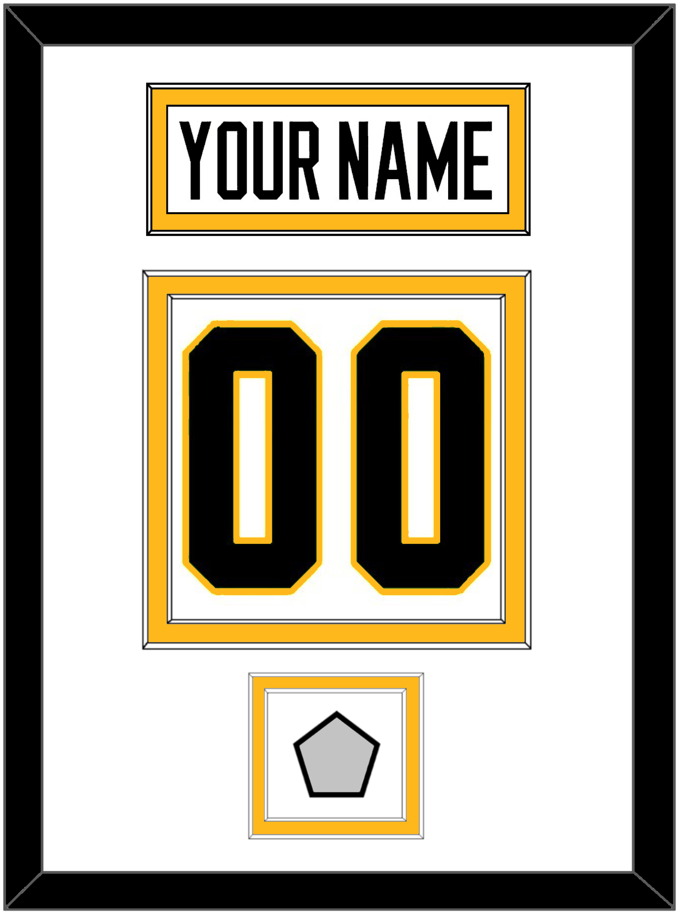 Pittsburgh Nameplate, Number (Back) & Stanley Cup Finals Patch - Home White (1988-1992) - Signature Tier 1