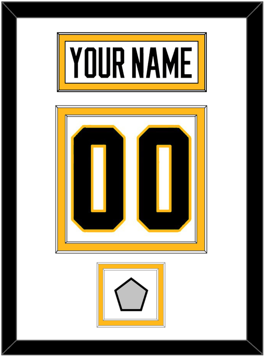 Pittsburgh Nameplate, Number (Back) & Stanley Cup Champions Patch - Road White - Signature Tier 1