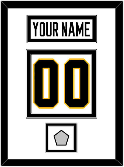 Pittsburgh Nameplate, Number (Back) & Stanley Cup Finals Patch - Home White (1988-1992) - Signature Tier 2