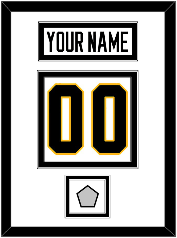 Pittsburgh Nameplate, Number (Back) & Stanley Cup Finals Patch - Road White - Double Mat 2