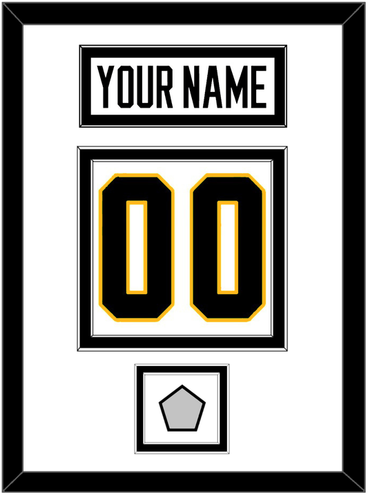 Pittsburgh Nameplate, Number (Back) & Stanley Cup Champions Patch - Home White (1988-1992) - Signature Tier 2