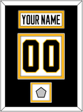 Pittsburgh Nameplate, Number (Back) & Stanley Cup Champions Patch - Road White - Double Mat 3