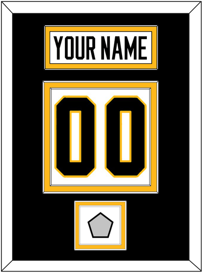 Pittsburgh Nameplate, Number (Back) & Stanley Cup Finals Patch - Road White - Signature Tier 3
