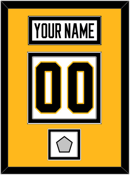 Pittsburgh Nameplate, Number (Back) & Stanley Cup Finals Patch - Home White (1988-1992) - Signature Tier 4