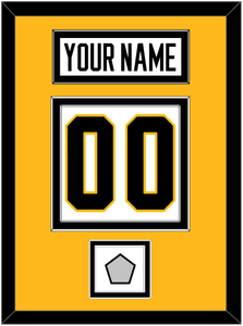 Pittsburgh Nameplate, Number (Back) & Stanley Cup Finals Patch - Road White - Double Mat 4