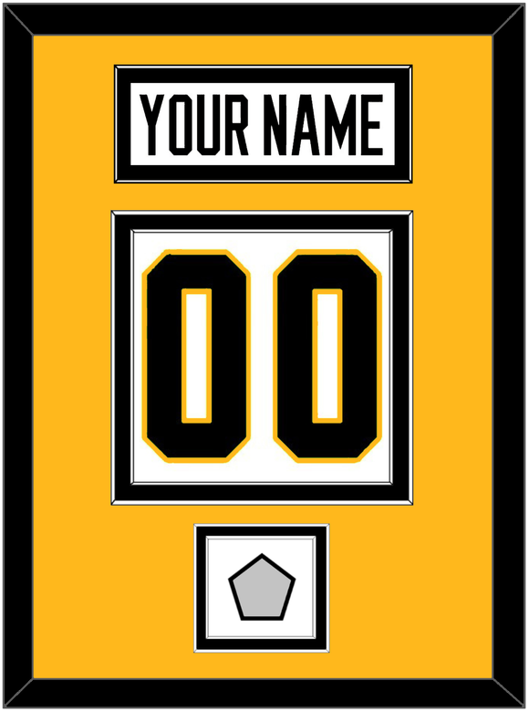 Pittsburgh Nameplate, Number (Back) & Stanley Cup Finals Patch - Road White - Double Mat 4