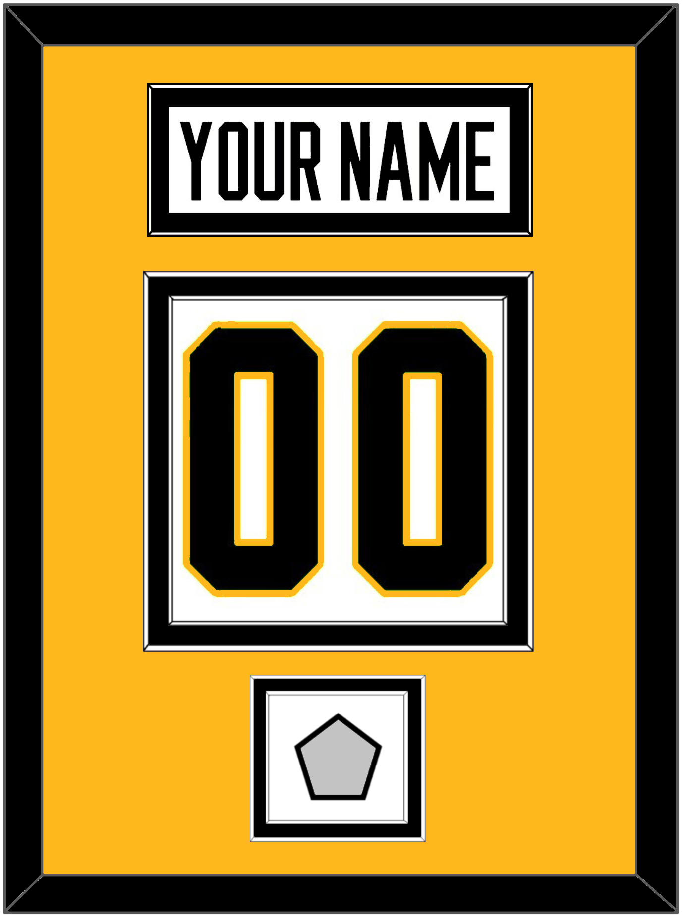 Pittsburgh Nameplate, Number (Back) & Stanley Cup Champions Patch - Road White - Signature Tier 4