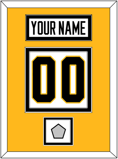 Pittsburgh Nameplate, Number (Back) & Stanley Cup Finals Patch - Home White (1988-1992) - Signature Tier 4