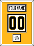 Pittsburgh Nameplate, Number (Back) & Stanley Cup Finals Patch - Home White (1988-1992) - Double Mat 4