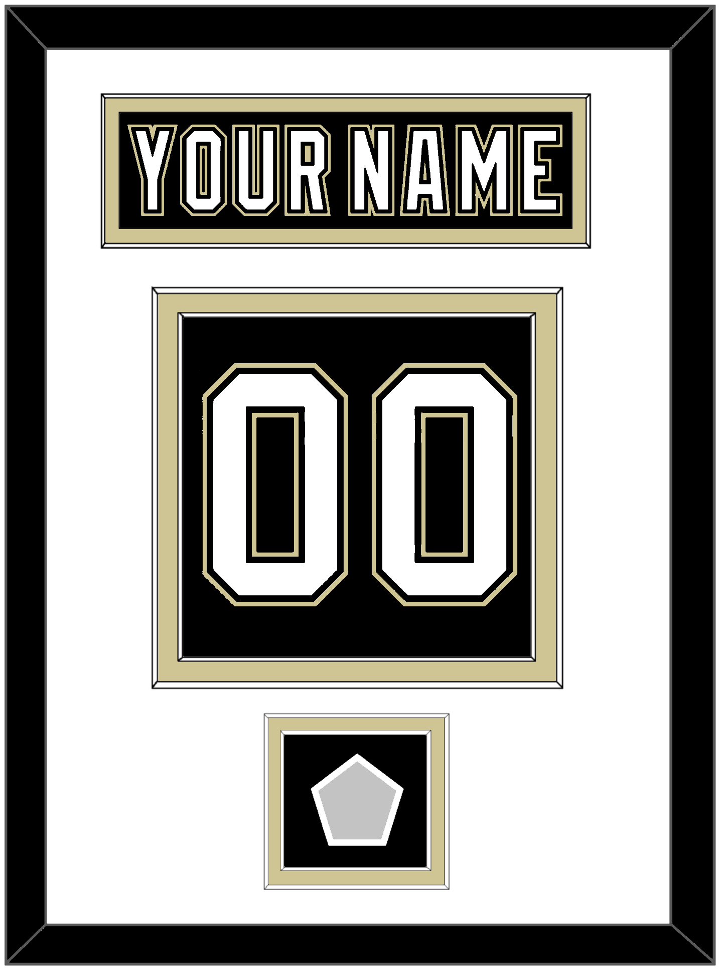 Pittsburgh Nameplate, Number (Back) & Stanley Cup Finals Patch - Home Black (2007-2016) - Signature Tier 1