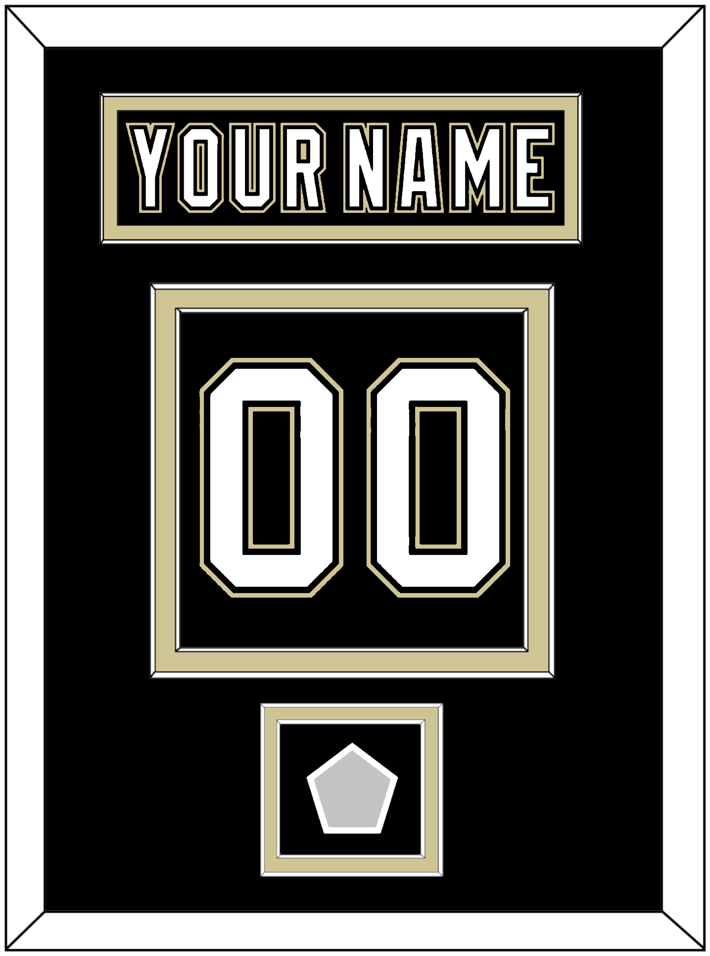 Pittsburgh Nameplate, Number (Back) & Stanley Cup Finals Patch - Home Black (2007-2016) - Signature Tier 2