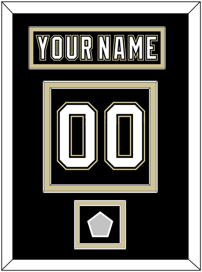 Pittsburgh Nameplate, Number (Back) & Stanley Cup Champions Patch - Home Black (2007-2016) - Signature Tier 2