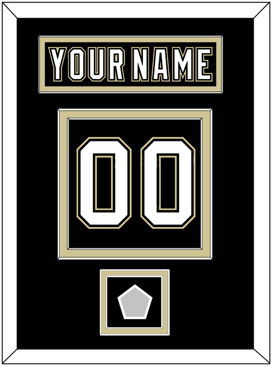 Pittsburgh Nameplate, Number (Back) & Stanley Cup Champions Patch - Home Black (2007-2016) - Signature Tier 2
