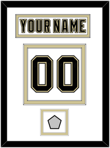 Pittsburgh Nameplate, Number (Back) & Stanley Cup Finals Patch - Road White (2007-2016) - Double Mat 1