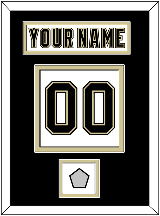 Pittsburgh Nameplate, Number (Back) & Stanley Cup Champions Patch - Road White (2007-2016) - Signature Tier 2
