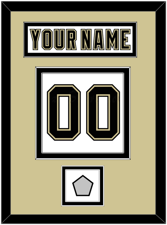 Pittsburgh Nameplate, Number (Back) & Stanley Cup Finals Patch - Road White (2007-2016) - Double Mat 3