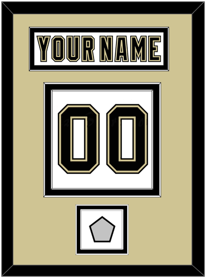 Pittsburgh Nameplate, Number (Back) & Stanley Cup Champions Patch - Road White (2007-2016) - Signature Tier 3