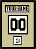 Pittsburgh Nameplate, Number (Back) & Stanley Cup Champions Patch - Road White (2007-2016) - Double Mat 3