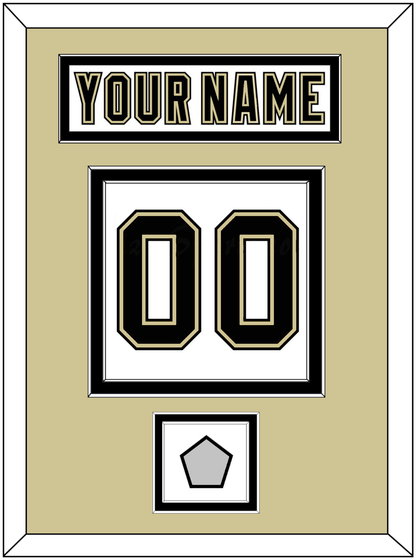 Pittsburgh Nameplate, Number (Back) & Stanley Cup Champions Patch - Road White (2007-2016) - Signature Tier 3