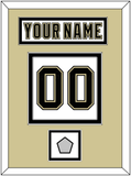 Pittsburgh Nameplate, Number (Back) & Stanley Cup Champions Patch - Road White (2007-2016) - Double Mat 3