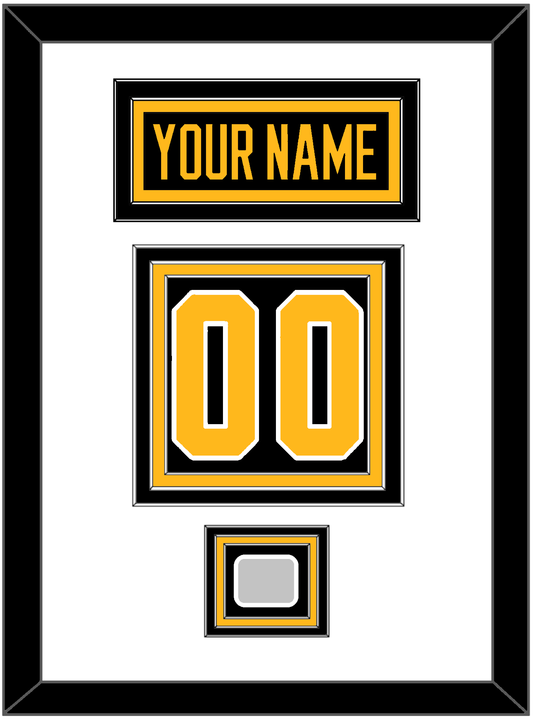 Pittsburgh Nameplate, Number (Back) & Stanley Cup Finals Patch - Road Black (1988-1992) - Premier Tier 1