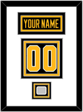 Pittsburgh Nameplate, Number (Back) & Stanley Cup Champions Patch - Home Black - Triple Mat 1