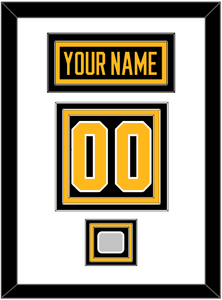 Pittsburgh Nameplate, Number (Back) & Stanley Cup Finals Patch - Home Black - Triple Mat 1