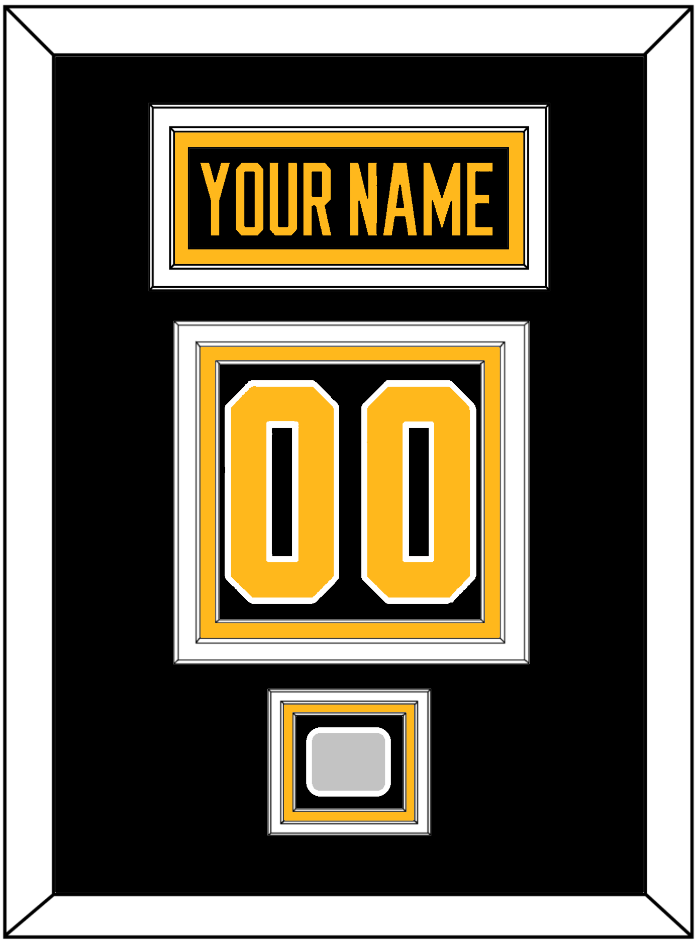 Pittsburgh Nameplate, Number (Back) & Stanley Cup Finals Patch - Home Black - Premier Tier 2