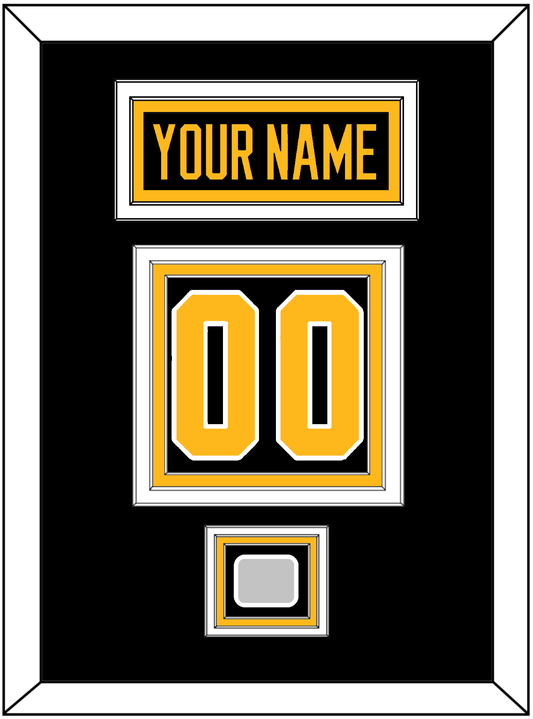 Pittsburgh Nameplate, Number (Back) & Stanley Cup Finals Patch - Home Black - Premier Tier 2
