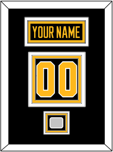 Pittsburgh Nameplate, Number (Back) & Stanley Cup Finals Patch - Home Black - Triple Mat 2