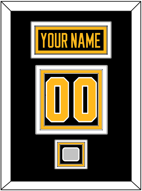 Pittsburgh Nameplate, Number (Back) & Stanley Cup Finals Patch - Home Black - Triple Mat 2