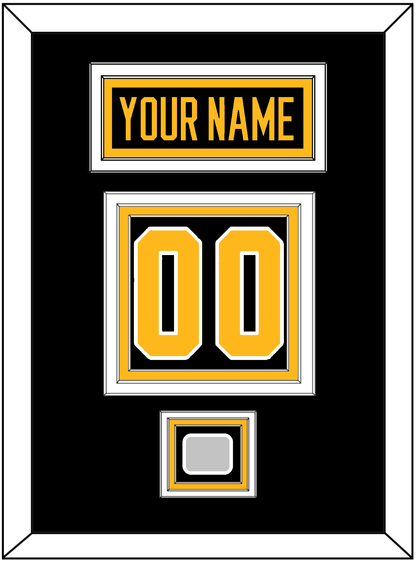 Pittsburgh Nameplate, Number (Back) & Stanley Cup Champions Patch - Home Black - Premier Tier 2