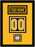 Pittsburgh Nameplate, Number (Back) & Stanley Cup Champions Patch - Home Black - Triple Mat 3