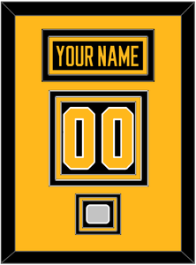 Pittsburgh Nameplate, Number (Back) & Stanley Cup Finals Patch - Road Black (1988-1992) - Triple Mat 3